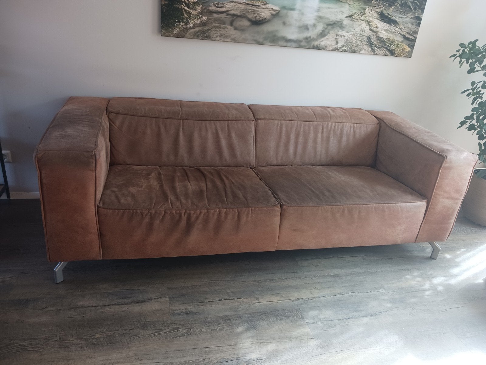 Lazy Western 03 cognac 3-zits en 1,5-zits bankstel, Huis en Inrichting, Banken | Bankstellen, Gebruikt, Minder dan 75 cm, Leer