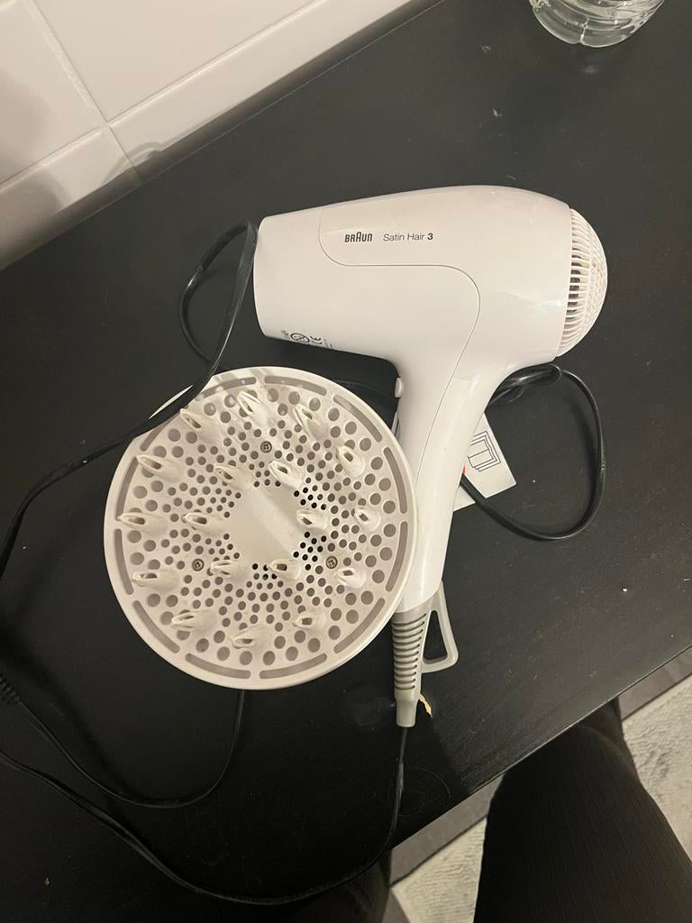 Braun Satin Hair 3 föhn met diffuser, Ophalen of Verzenden, Gebruikt, Haarverzorging