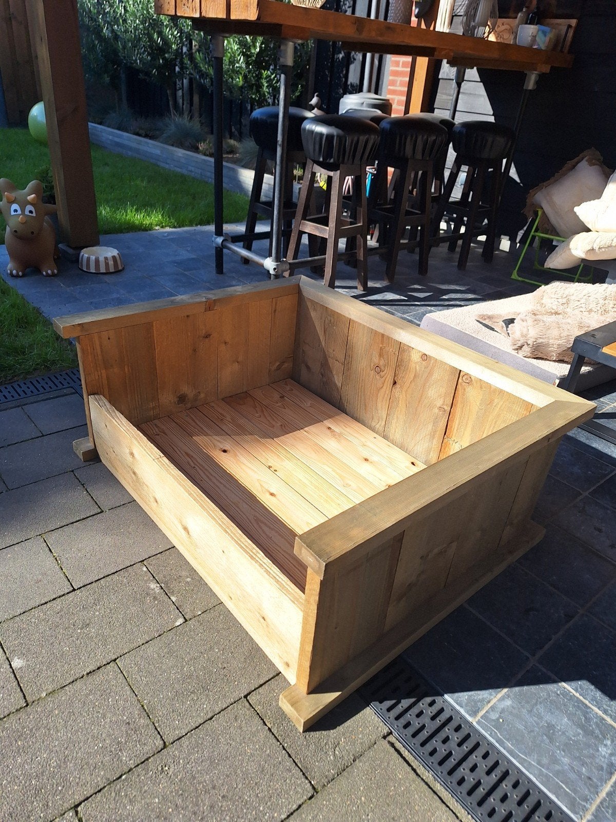 houten hondenmand naturel, Dieren en Toebehoren, Ophalen, Minder dan 65 cm, Hondenhok, Zo goed als nieuw