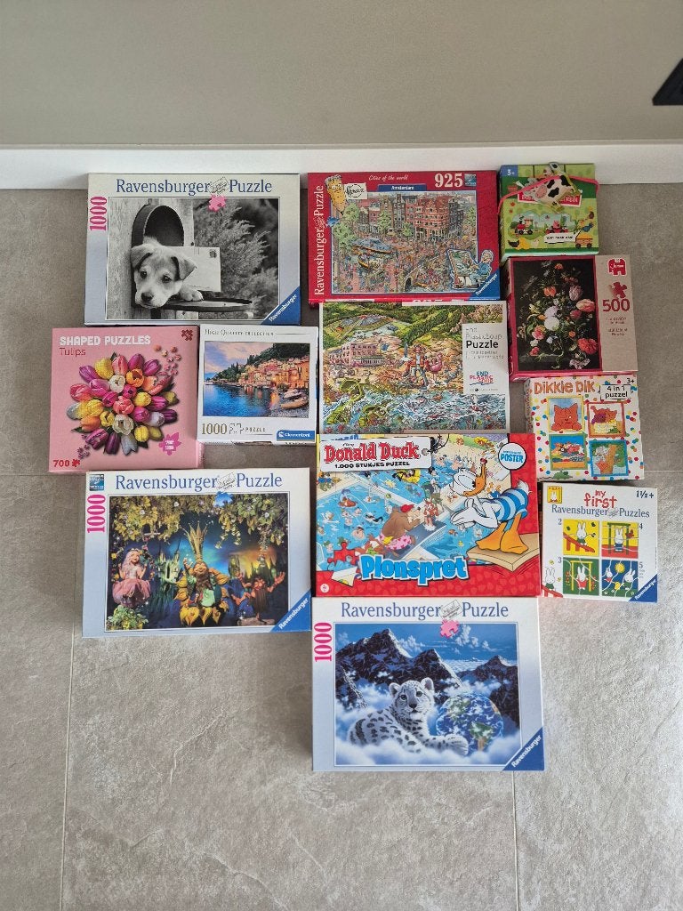 Grote collectie legpuzzels (Ravensburger, Donald Duck, etc.), Ophalen of Verzenden, 500 t/m 1500 stukjes, Gebruikt, Legpuzzel