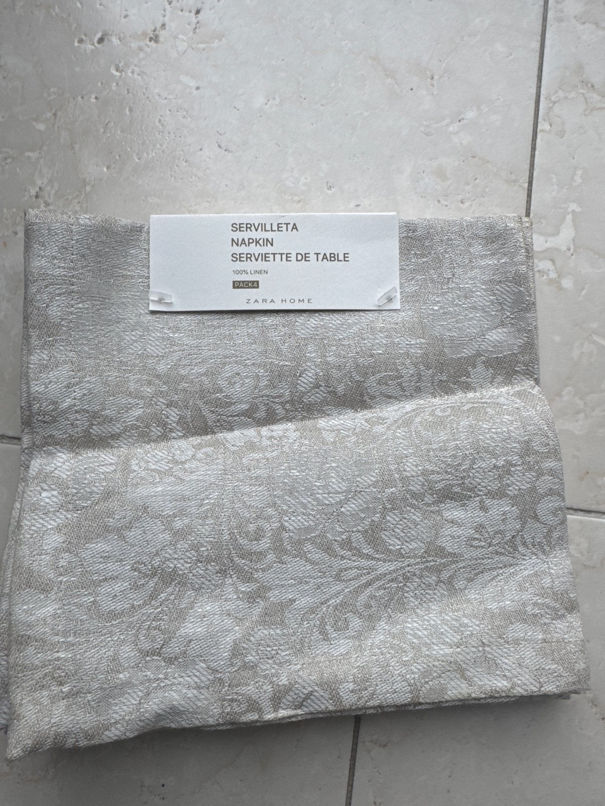 Zara Home Servetten - 100% Linnen - Nieuw, Huis en Inrichting, Linnen, Overige merken, Beige, Nieuw