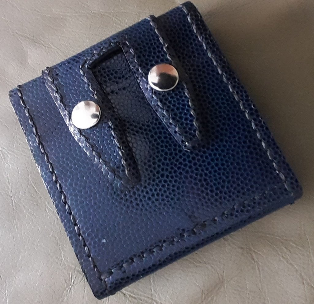 Handgemaakte écht leren portemonnee 18 vakken., Ophalen of Verzenden, Nieuw, Blauw, Leer
