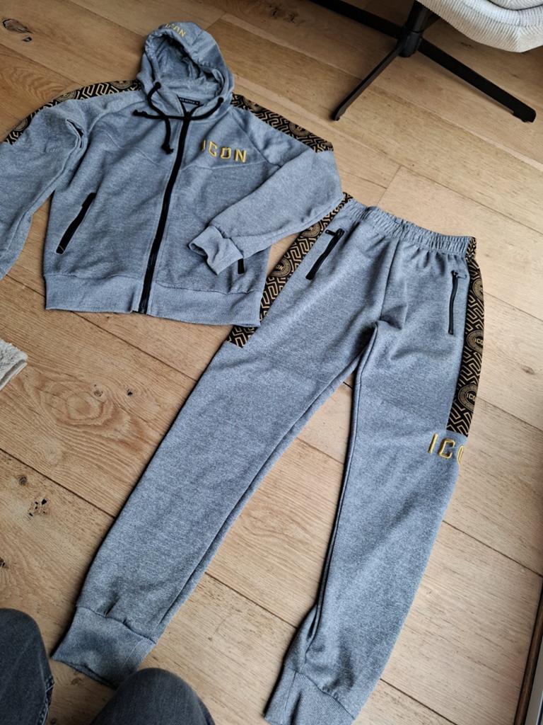 Icon Trainingspak Joggingpak Maat S Grijs, Kinderen en Baby's, Kinderkleding | Maat 170, Zo goed als nieuw, Ophalen of Verzenden