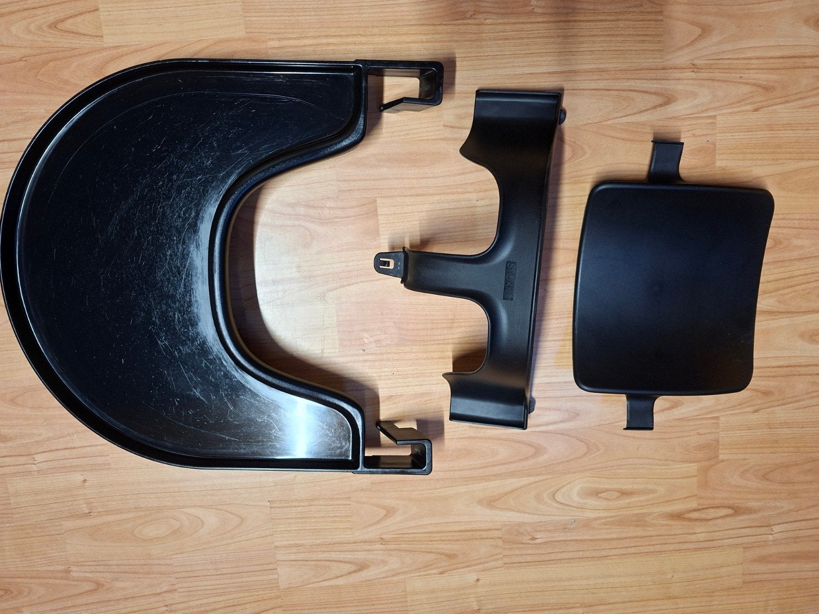 babyset met playtray stokke zwart, Ophalen, Zo goed als nieuw, Meegroeistoel