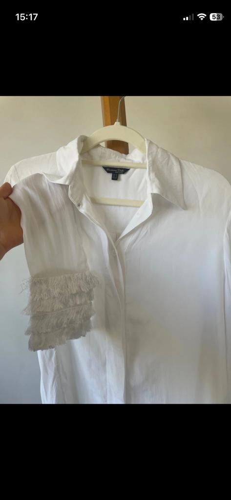 Witte blouse Massimo Dutti maat 34, Ophalen of Verzenden, Zo goed als nieuw, Maat 34 (XS) of kleiner, Wit