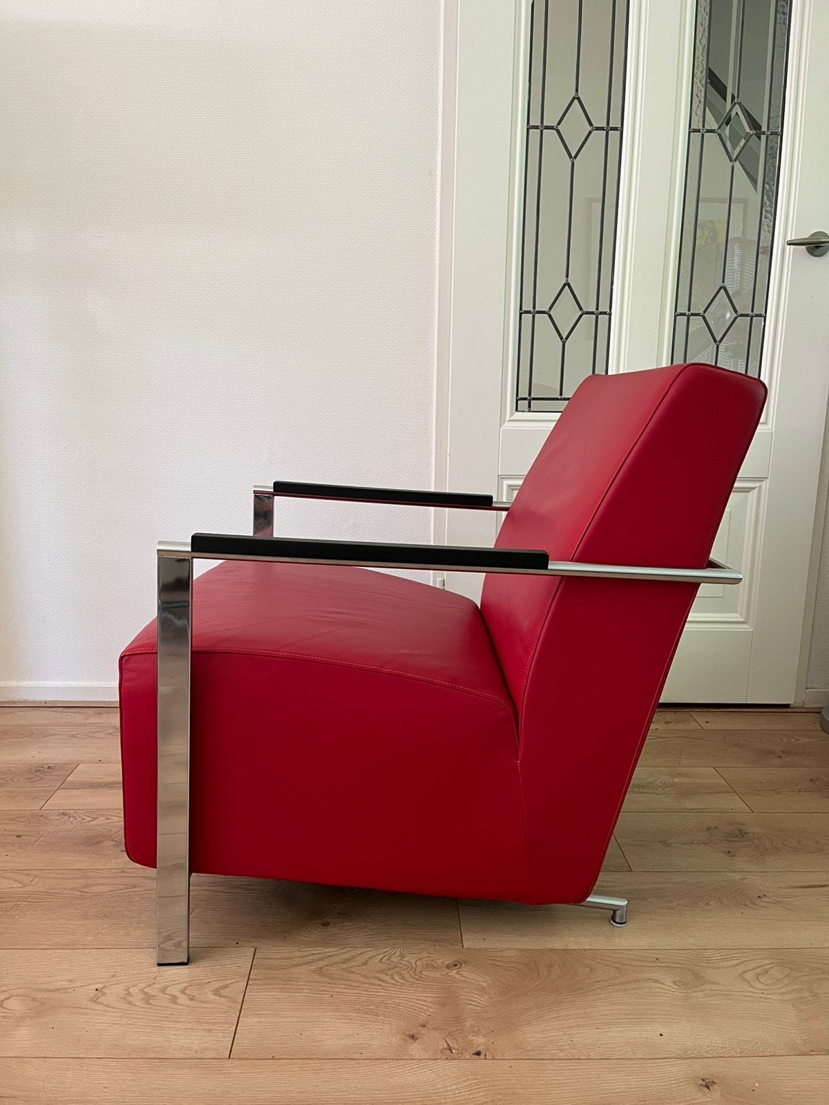 Harvink Fauteuil model Alowa Rood Leer IZGST., Design, 75 tot 100 cm, Ophalen of Verzenden, Zo goed als nieuw