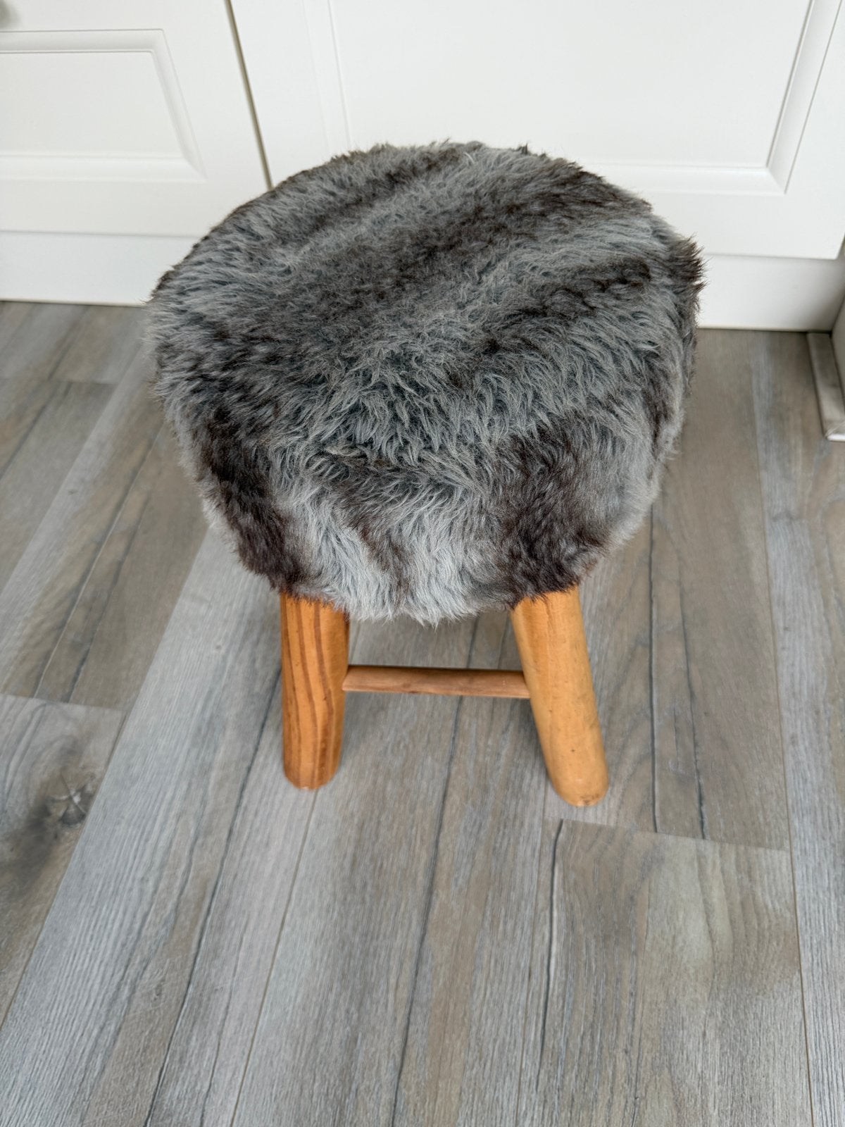Krukje met bont, Ophalen of Verzenden, Zo goed als nieuw, Hout