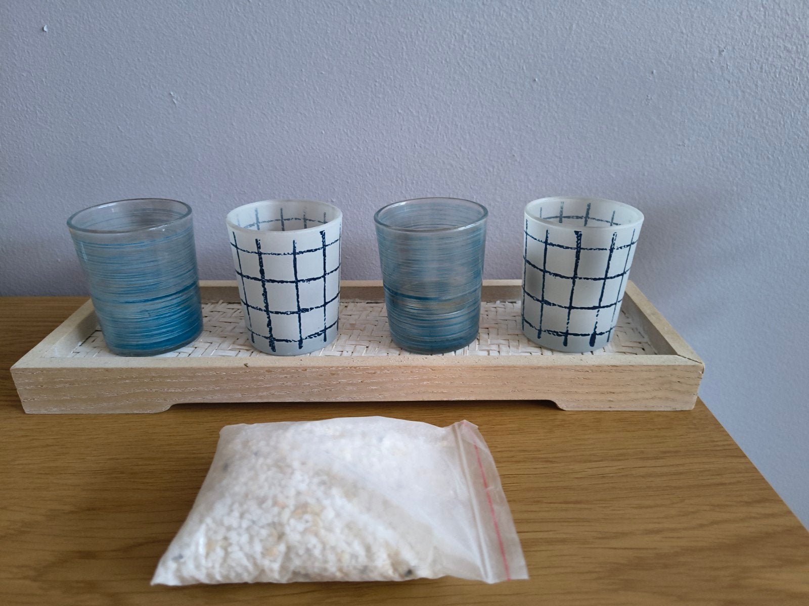 Waxinelichthouders set, Gebruikt, Blauw, 7 cm, Waxinelichthouder