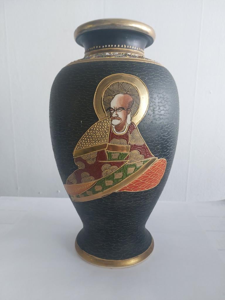 2 stuks Japanse cloisonné vazen  hoog 33 cm, Ophalen