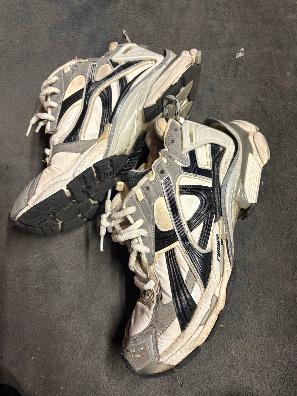 Balenciaga Runner Sneakers Maat 43 - Gedragen, Kleding | Heren, Schoenen, Verzenden, Gedragen, Wit, Sneakers of Gympen