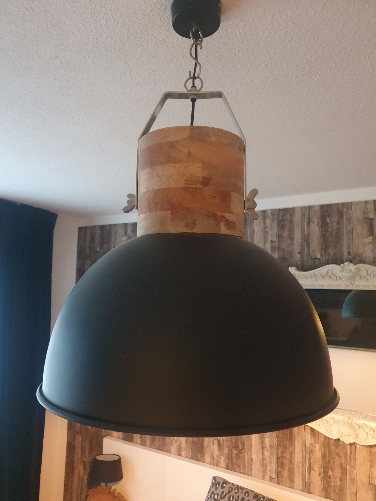 Stijlvolle Hanglamp Zwart/Wit - Ø 52cm, Hoogte 55cm, Ophalen