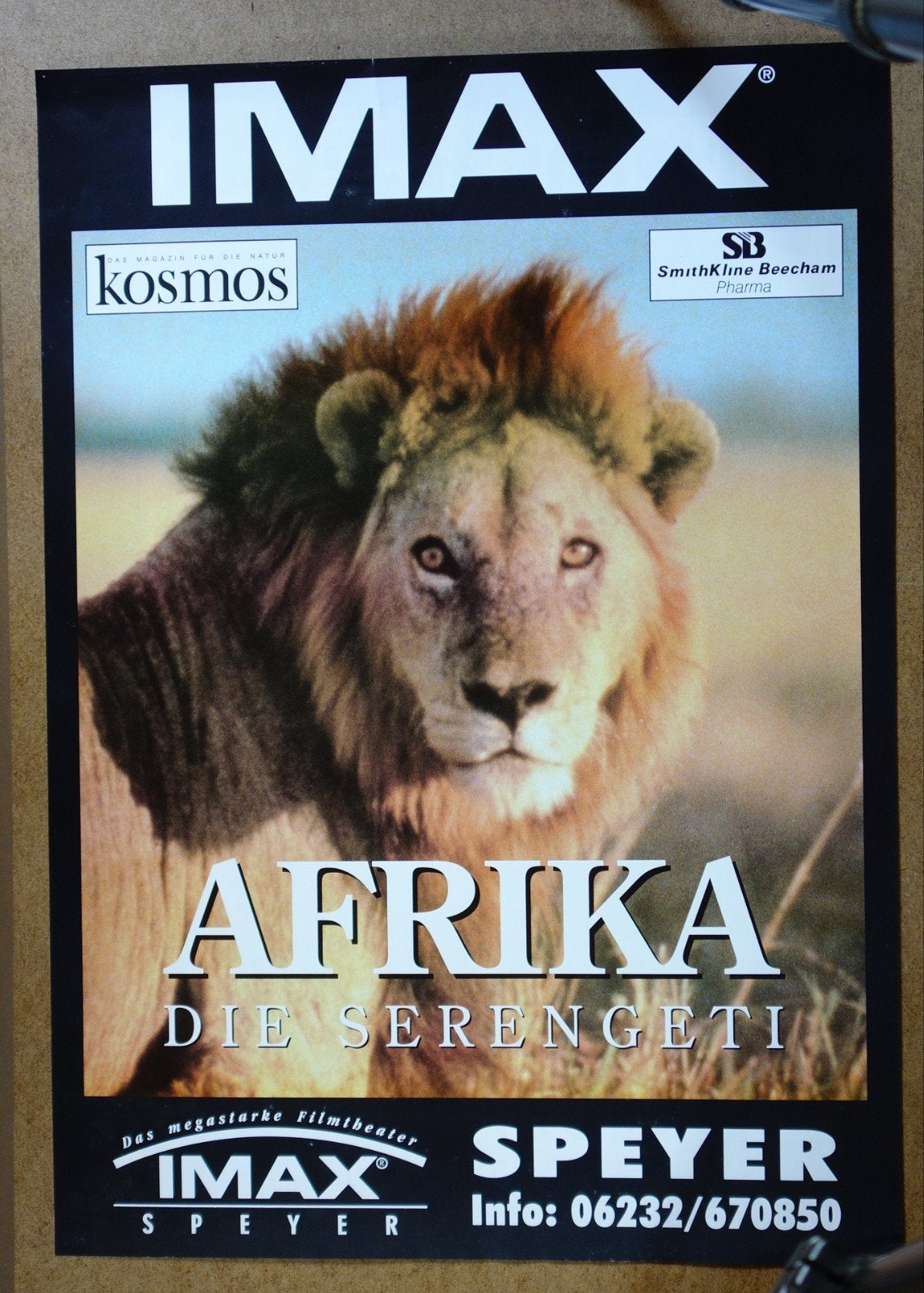IMAX AFRIKA Die Serengeti Poster 1994 imax Speyer, Ophalen of Verzenden, Film en Tv