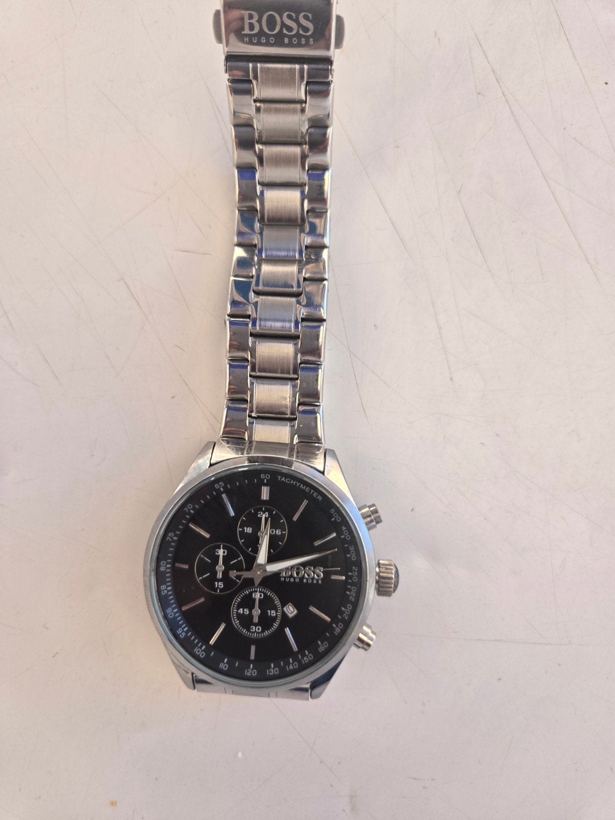 Stijlvol Hugo Boss horloge - Heren - Zilverkleurig, Ophalen of Verzenden, Gebruikt, Staal, Overige merken
