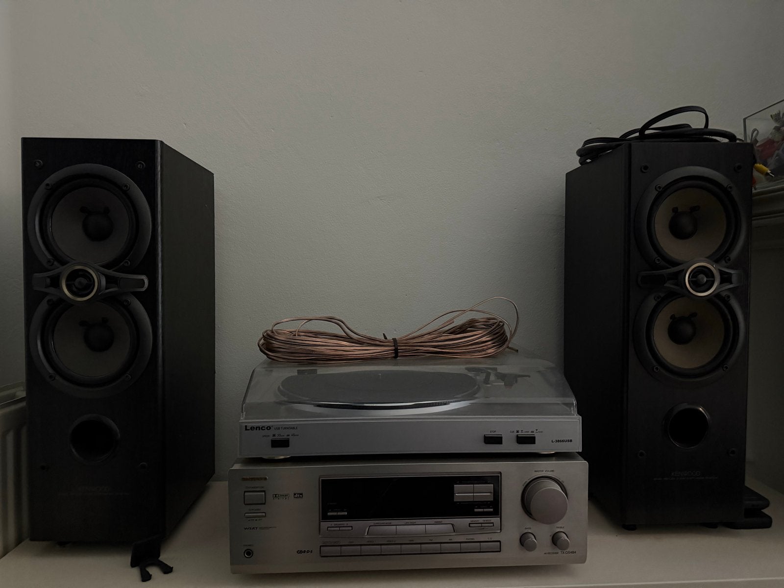 Onkyo Receiver, Lenco Platenspeler, Kenwood speakers, Gebruikt, Tuner of Radio, Losse componenten, Ophalen