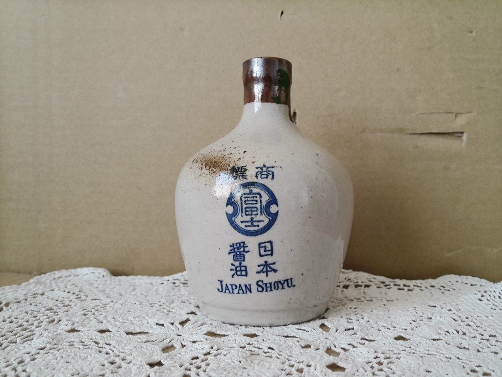 Vintage Japanse kan sojafles sojakan Japan Shoyu 14cm 1970, Ophalen of Verzenden