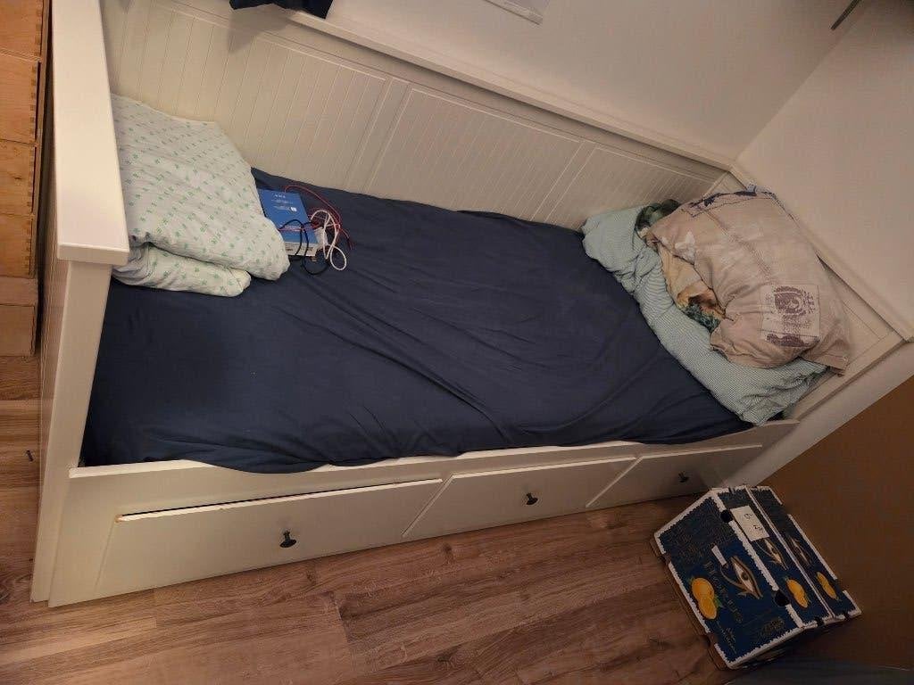hemnes ikea bed wit, Ophalen, Gebruikt, Wit, Tweepersoons