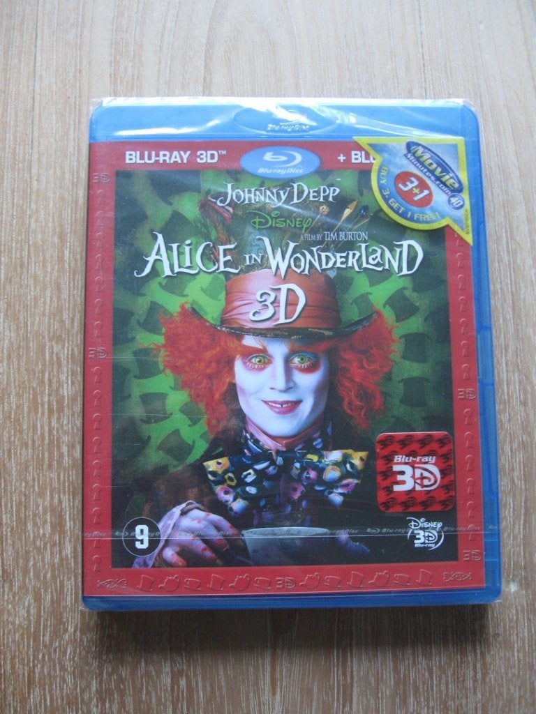 3D Blu-ray (2 Discs) Alice in Wonderland SEALED Johhny Depp, Nederlands, Film, Ophalen of Verzenden, 3D Blu-ray