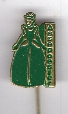 Assepoester groen op koper sprookjes speldje ( W_182), Verzenden, Nieuw, Figuurtje, Speldje of Pin