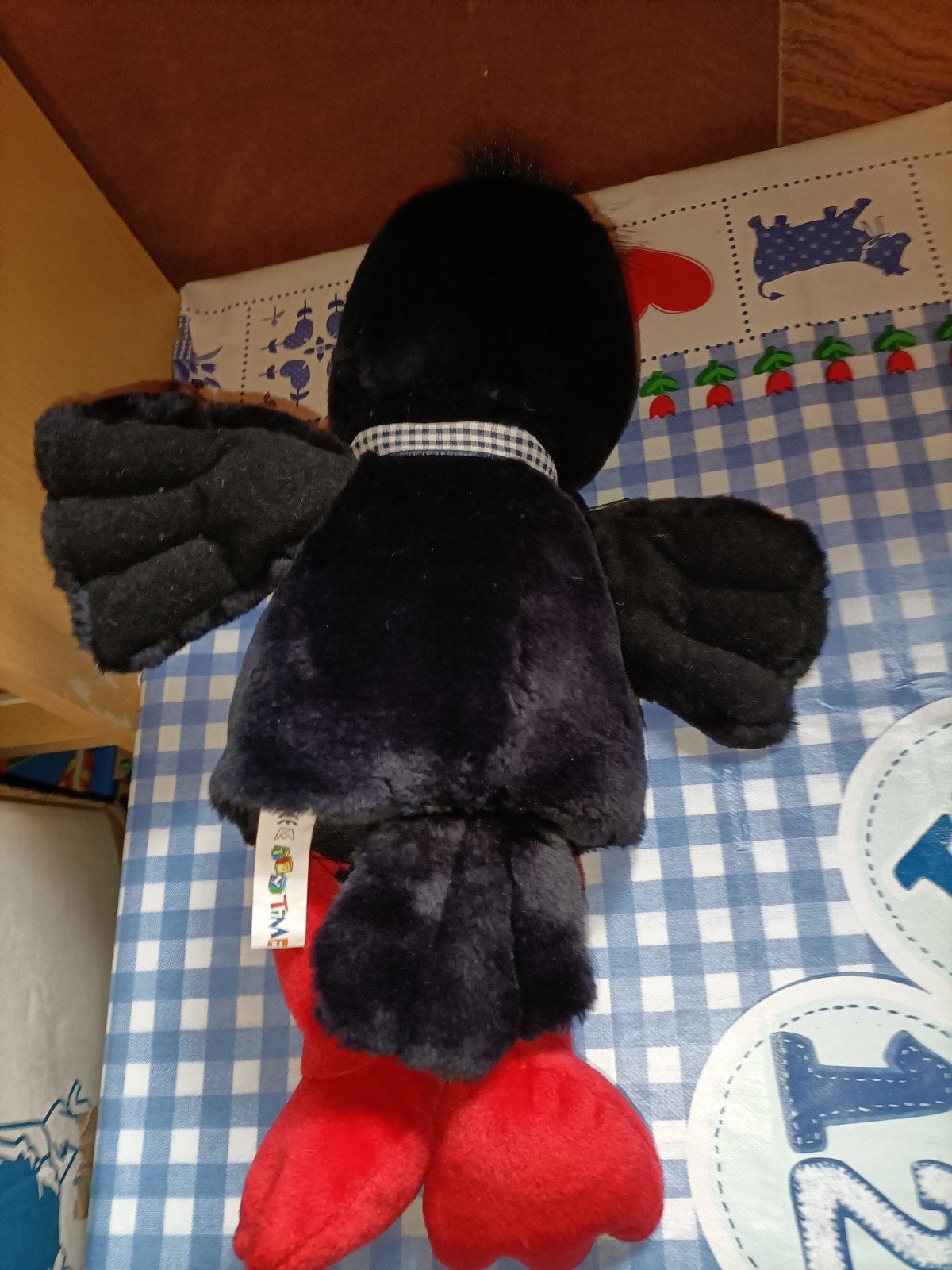 Zwarte raaf handpop vogel Toy Time 39 cm groot, Ophalen of Verzenden, Zo goed als nieuw, Overige typen