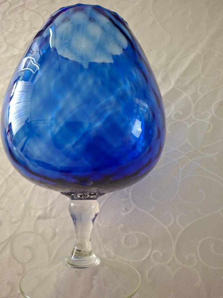 Vintage glas, EMPOLI, brandy snifter, kobaltblauw, Ophalen of Verzenden