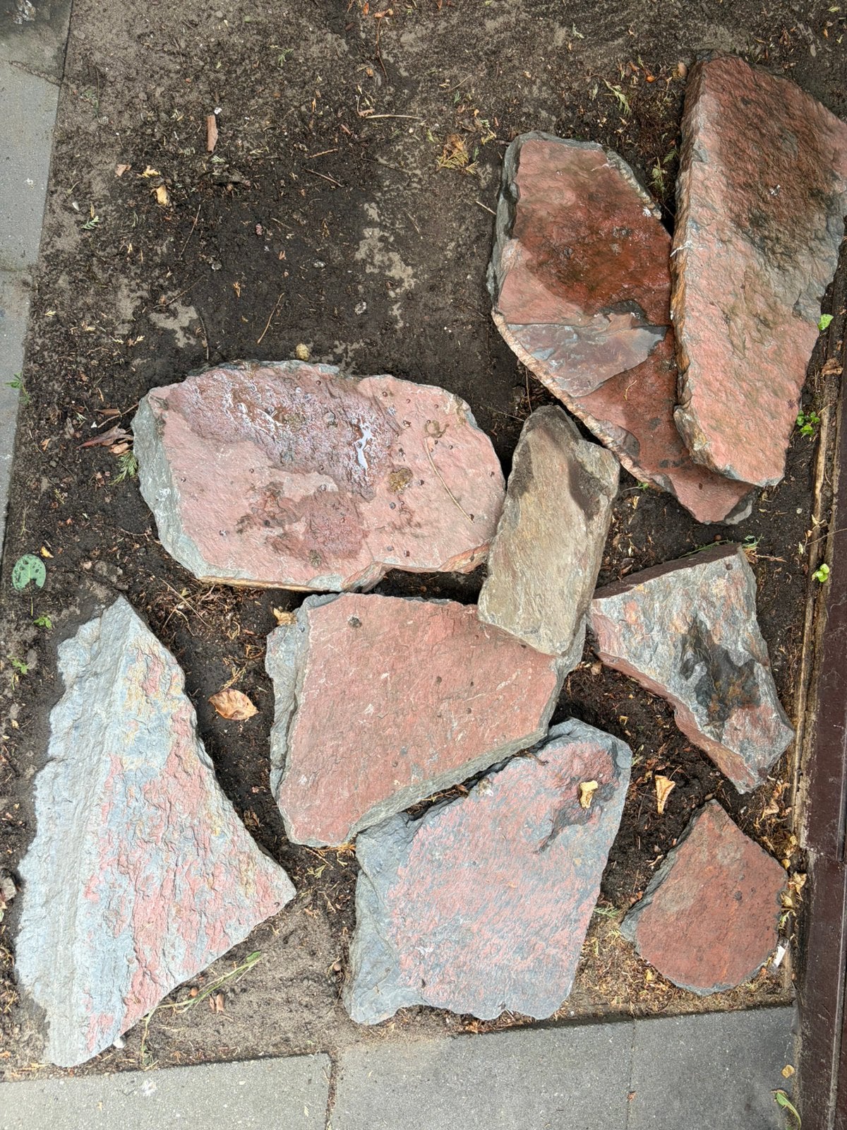 Natuurstenen grijs-rood , 9 stuks, Tuin en Terras, Ophalen, Gebruikt, Overige materialen, Overige typen