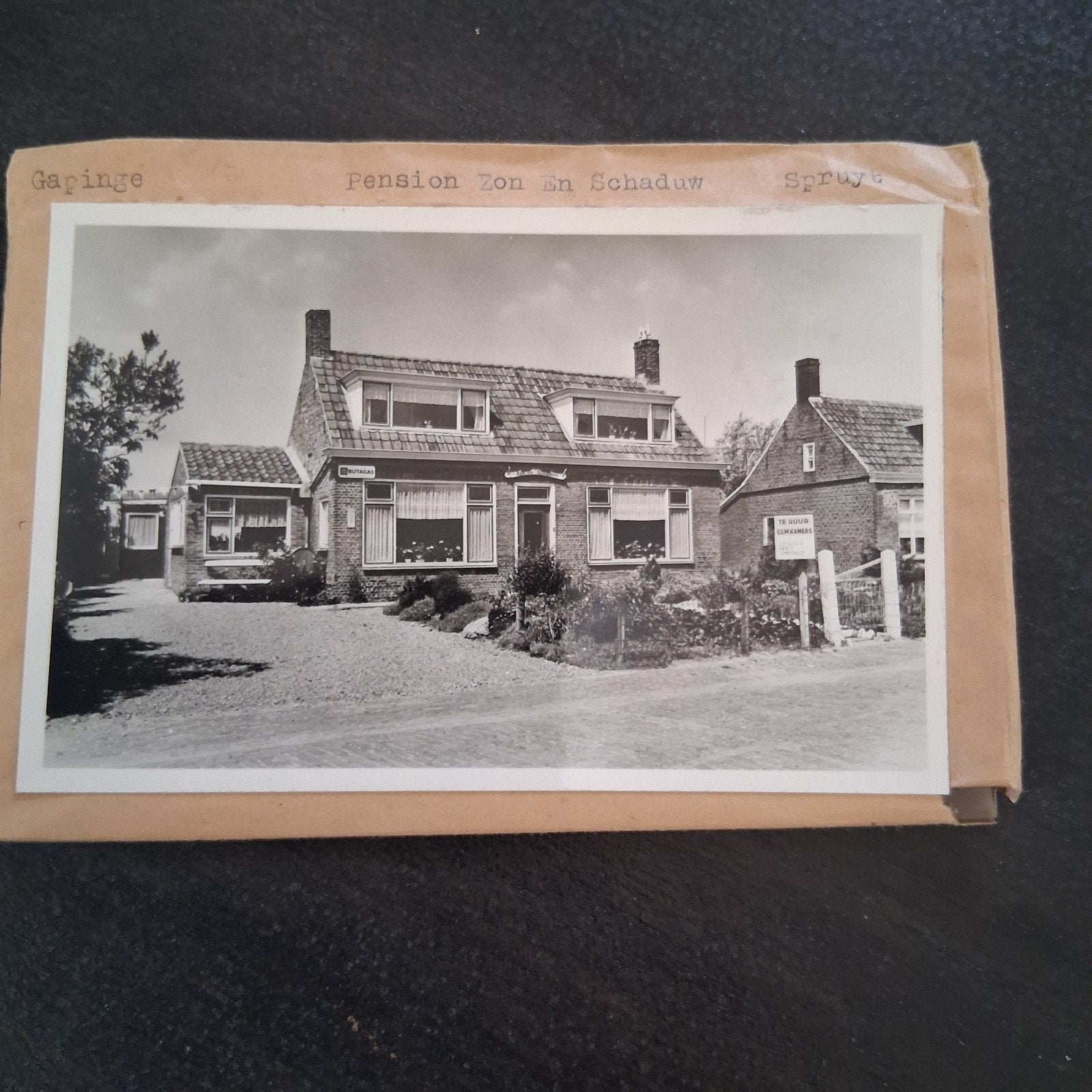 Gapinge, 1 x glasplaat JosPe. Pension, Ophalen of Verzenden, 1960 tot 1980, Ongelopen, Zeeland