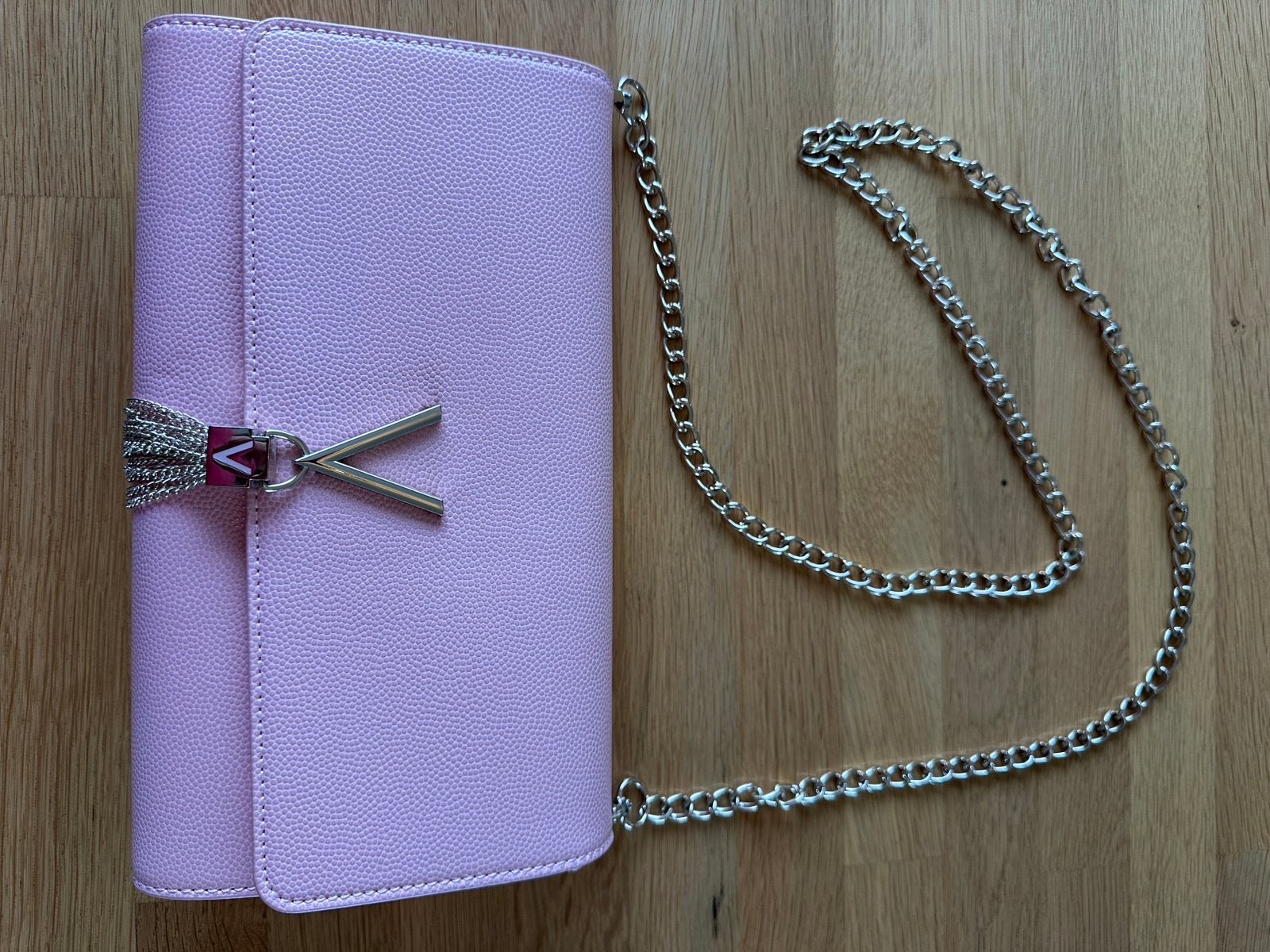 Roze Valentino avondtasje met goudkleurige ketting, Sieraden, Tassen en Uiterlijk, Tassen | Damestassen, Ophalen of Verzenden