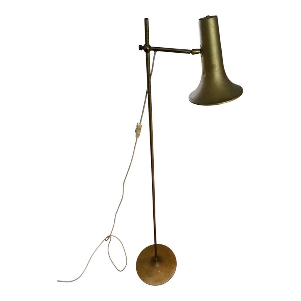 Vintage Vloerlamp messing trompet model, Huis en Inrichting, Lampen | Vloerlampen, Ophalen of Verzenden, Gebruikt, Metaal, 100 tot 150 cm