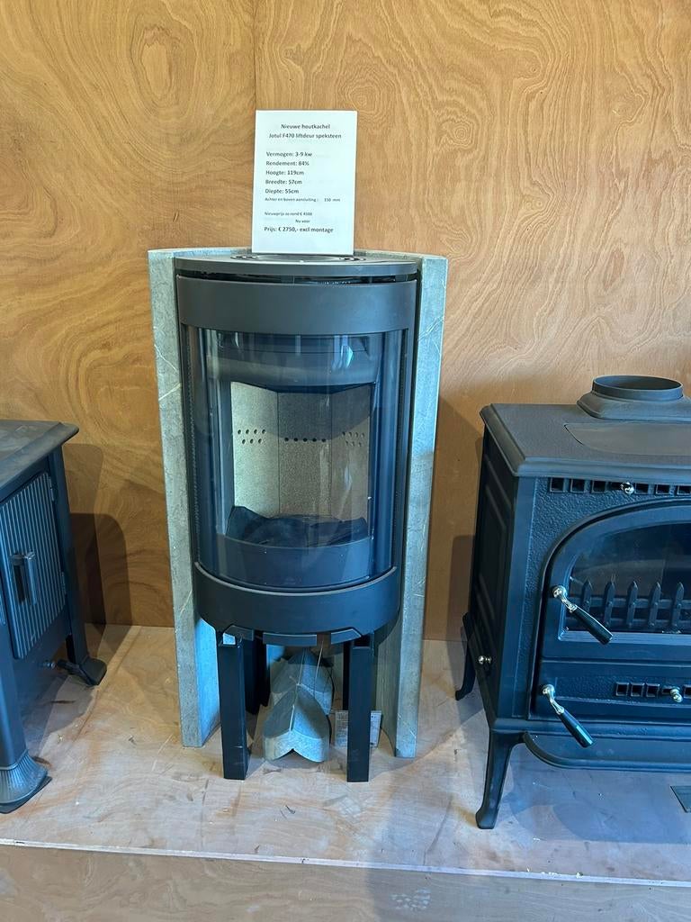 Jotul F470 liftdeur speksteen, Ophalen of Verzenden, Hout, Vrijstaand, Houtkachel