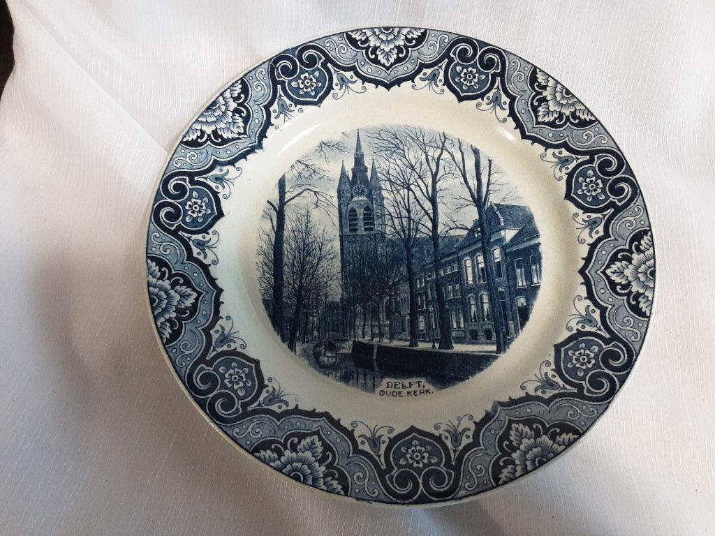 DELFT, OUDE KERK wandbord, Antiek en Kunst, Antiek | Wandborden en Tegels, Ophalen of Verzenden