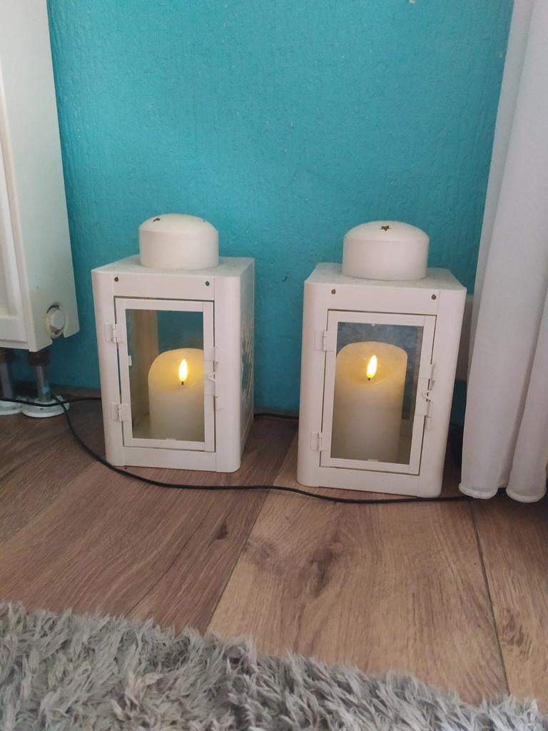 Windlichten, met hert motief. Metaal, vintage, Antiek en Kunst, Ophalen