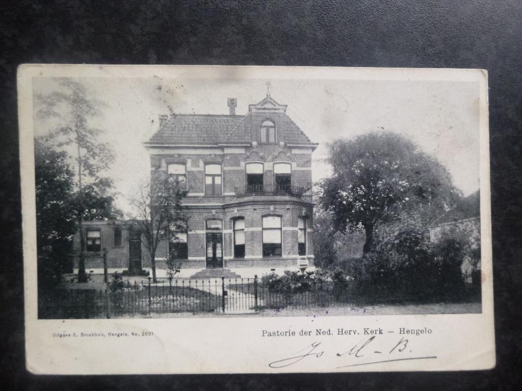 HENGELO Ov Pastorie N.H. Kerk Text gesplitst GR Nieuwveen, Verzamelen, Ophalen of Verzenden, Voor 1920, Overijssel