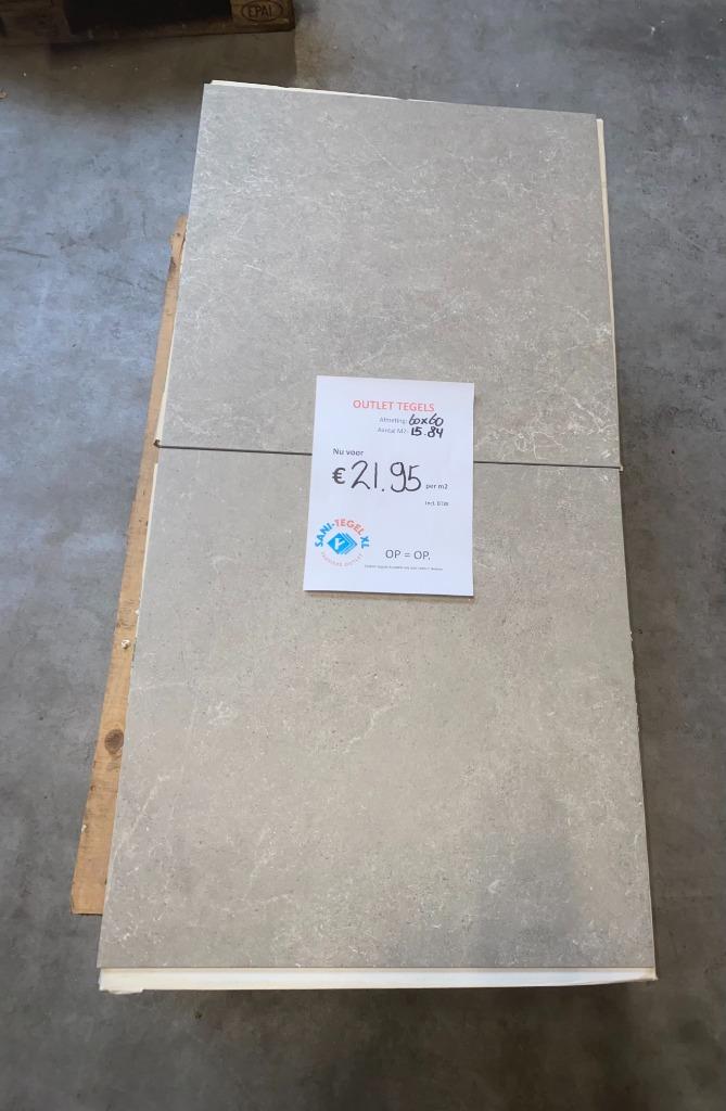 Restpartij betonlook tegel 60 x 60 cm uitverkoop goedkoop, Ophalen, 60 cm of meer, Nieuw, 10 m² of meer
