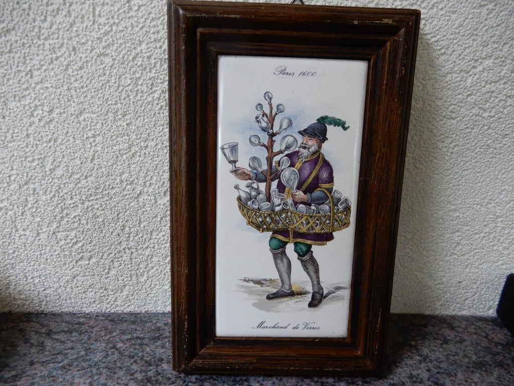 tegel ingelijst, Marchande de Verres, Potters, Ophalen of Verzenden