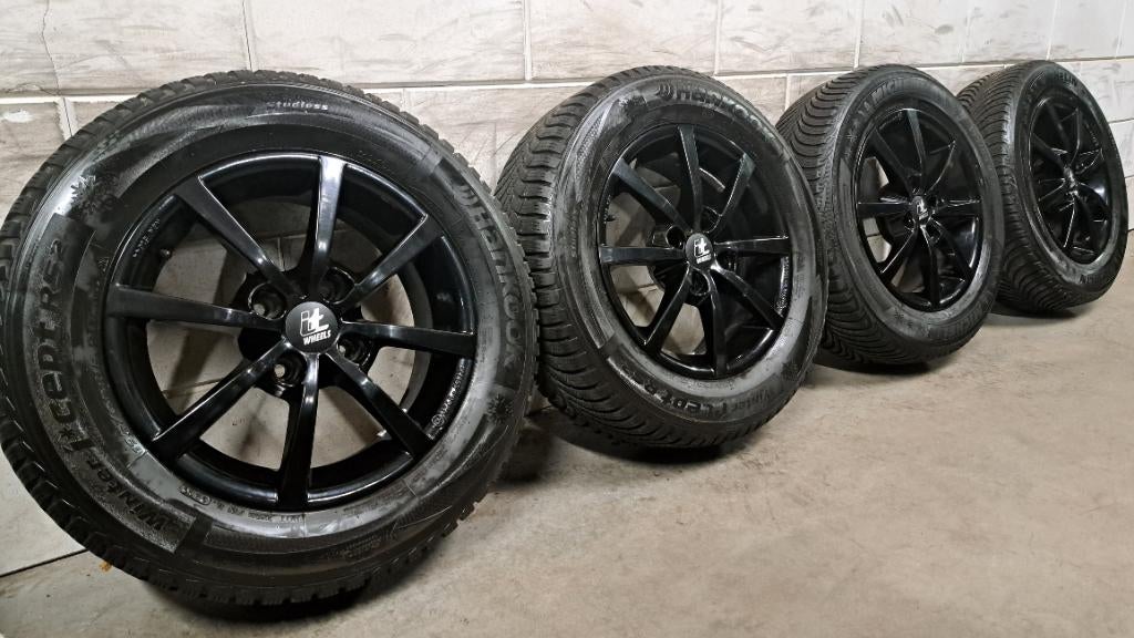 Zwarte velgen C4 Cactus Berlingo 308 307 Partner 195/65/15, Auto-onderdelen, Banden en Velgen, Gebruikt, 15 inch, Banden en Velgen