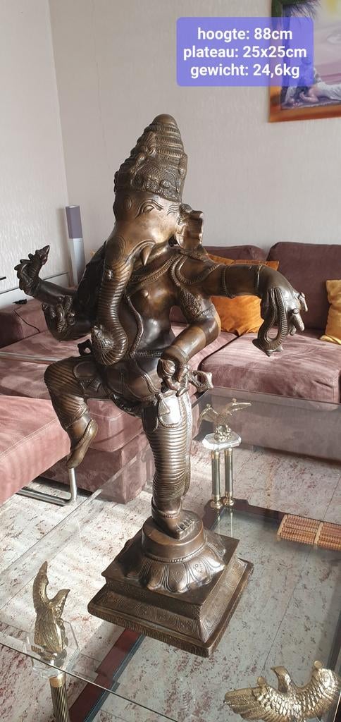 Bronzen Ganesha - God van Kennis en Wijsheid, Antiek en Kunst, Ophalen of Verzenden