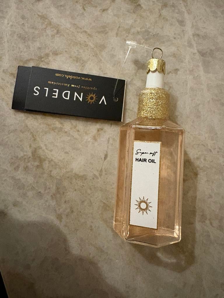 Nieuw VONDELS kerstornament haarolie hair oil, Diversen, Kerst, Ophalen of Verzenden, Nieuw