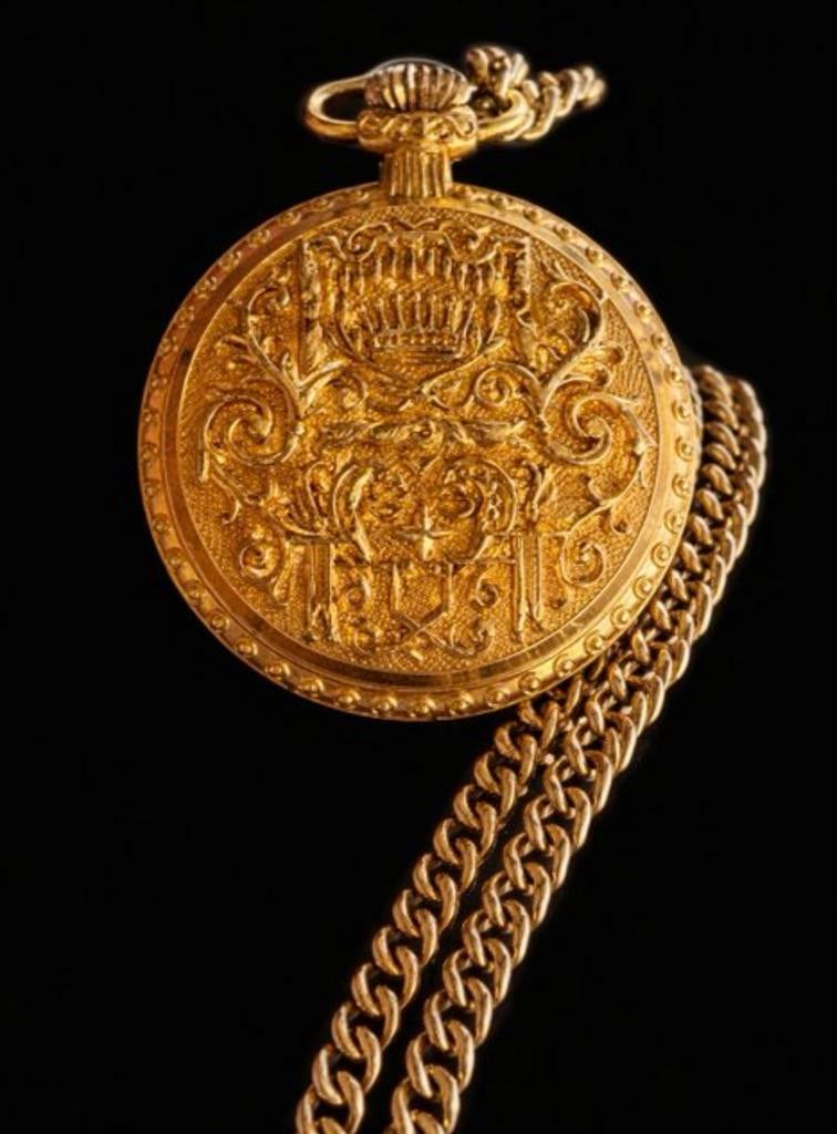 Anker Verguld Gouden Horloge met Ketting - Jaren 50, Sieraden, Tassen en Uiterlijk, Horloges | Antiek, Overige merken, Zakhorloge