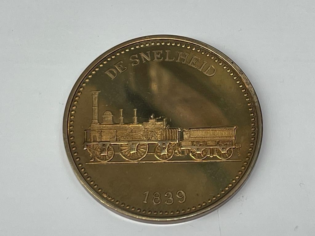 150 jaar NS Penning, "De Snelheid" 1839, Ophalen of Verzenden, Brons