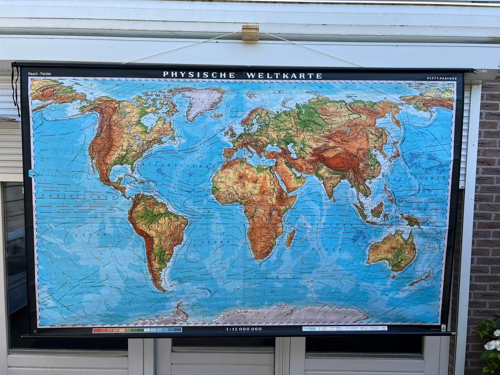 Zeer grote fysieke wereldkaart Haack Painke Perthes, Ophalen, Aardrijkskunde