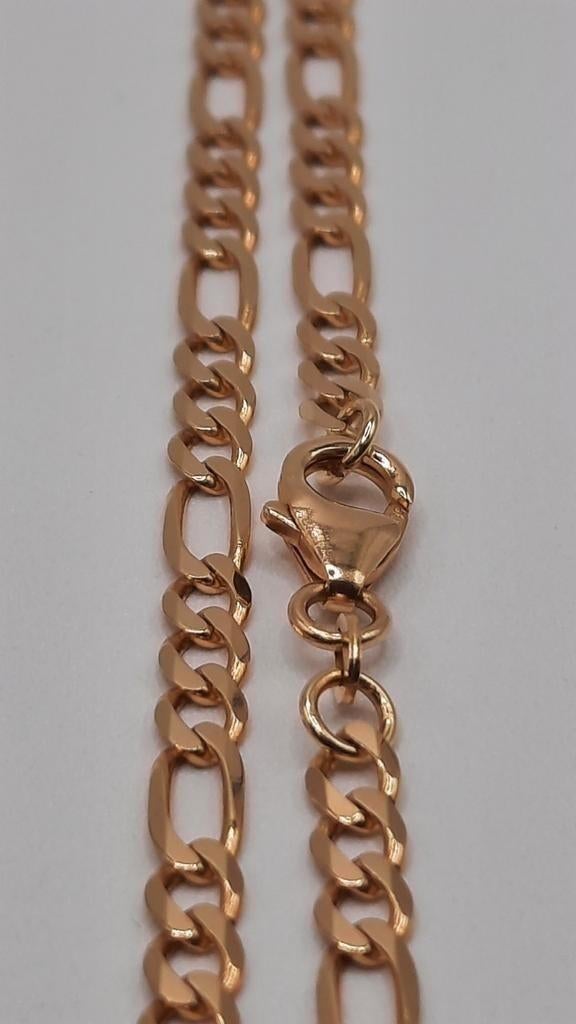 gouden  figaro schakel ketting 14kt, Www.bredajuwelier.nl, Nieuw, Ophalen of Verzenden, Www.bredajuwelier.nl