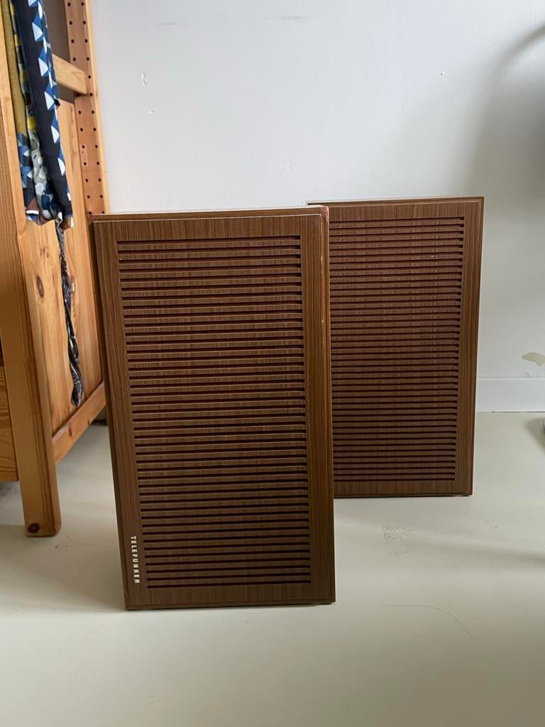 Vintage Telefunken Hi-Fi Speaker Set, Gebruikt, Minder dan 60 watt, Front, Rear of Stereo speakers, Ophalen