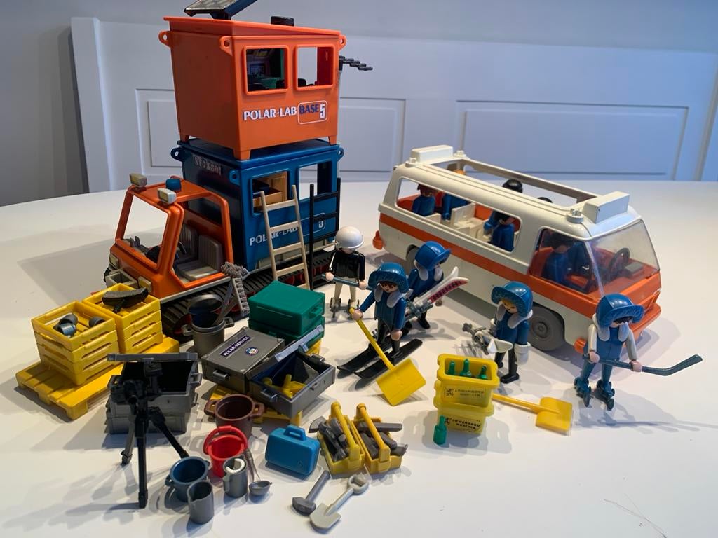 Playmobil Polar base en sneeuw/ijs sport team incl bus, Ophalen of Verzenden, Gebruikt, Complete set