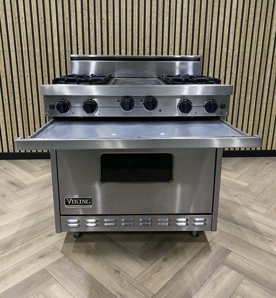Prachtig Amerikaans Viking Fornuis 91CM Gas + Grillplaat, Witgoed en Apparatuur, 60 cm of meer, Ophalen of Verzenden, Zo goed als nieuw