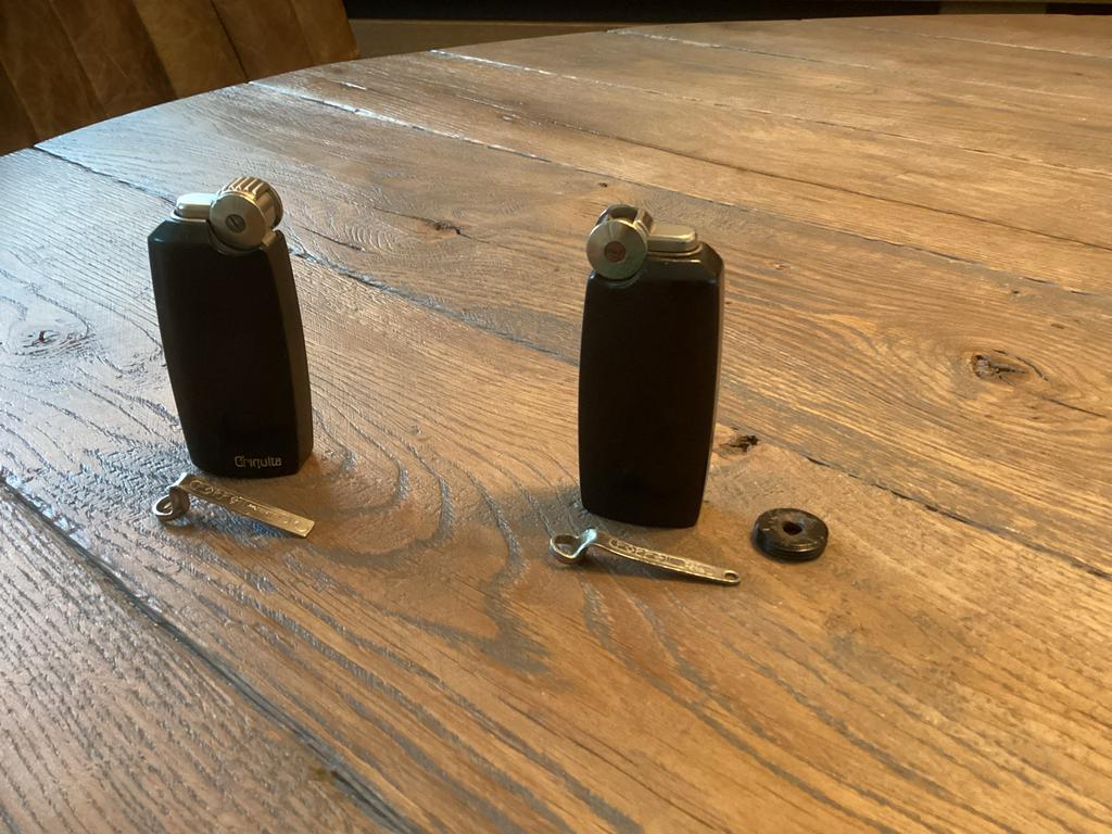 Vintage Poppell gasaansteker met regelsleutel, 2 stuks, Ophalen of Verzenden, Gebruikt, Aansteker