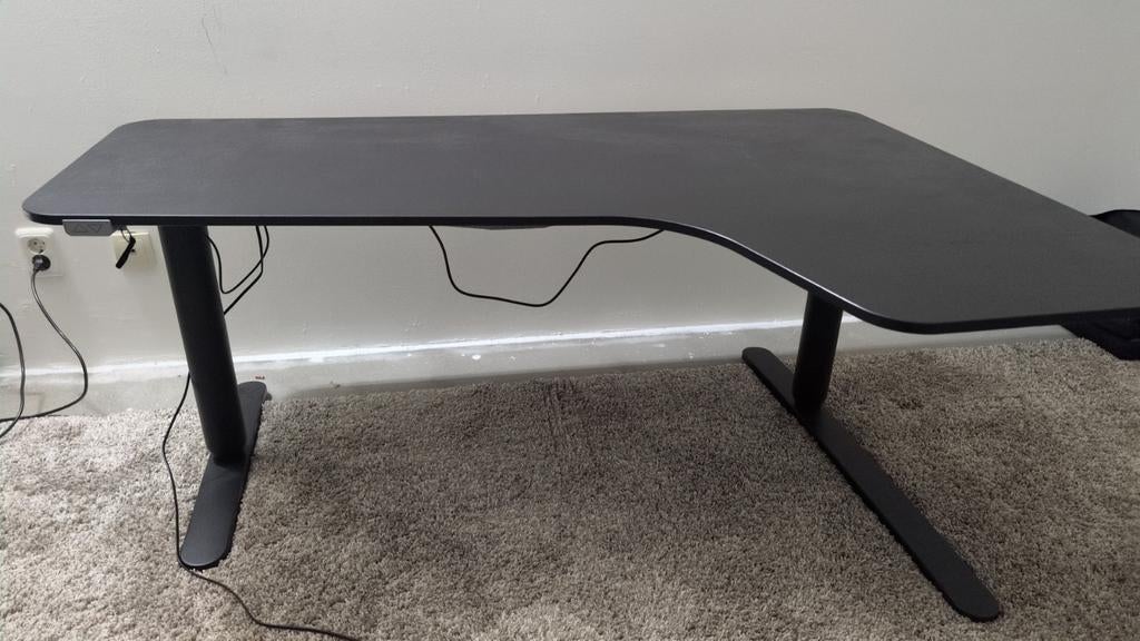 Elektrisch Verstelbaar Hoekbureau IKEA BEKANT 160x110cm, Ophalen of Verzenden, Elektrisch, Zo goed als nieuw