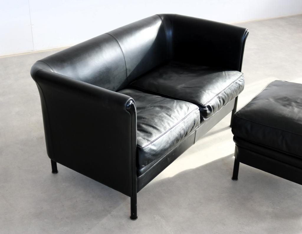 vintage sofa + hocker | zithoek | A. Citterio | Moroso, Gebruikt, Tweepersoons, Ophalen of Verzenden, Minder dan 150 cm