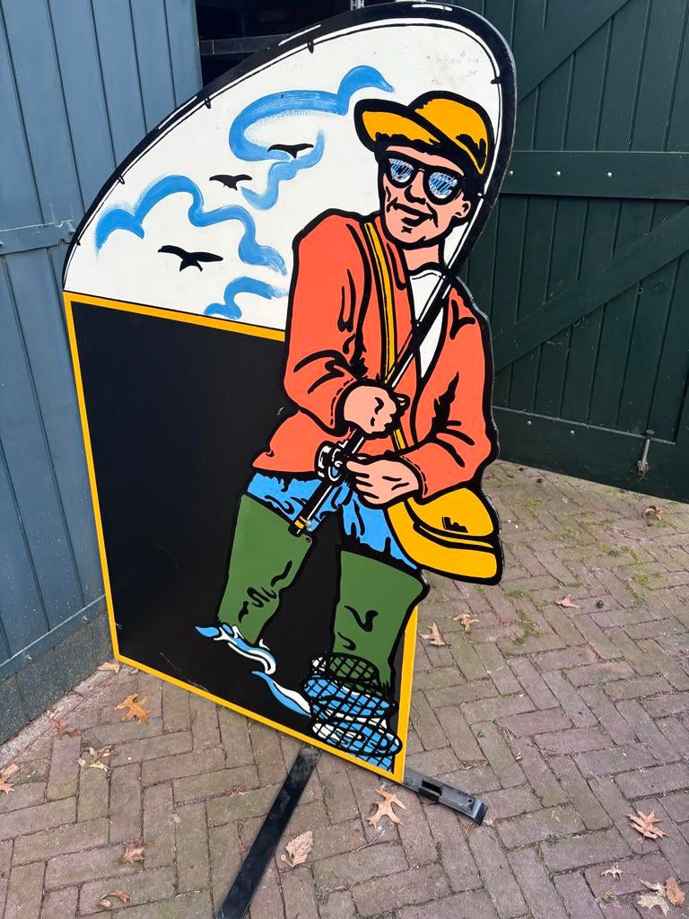 Stoepbord Krijtbord Hengelsport/Viswinkel, Ophalen, Zo goed als nieuw, Reclamebord