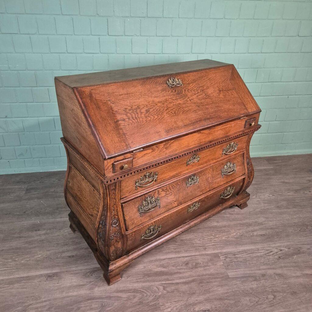 27357 Secretaire Barok 1770 Eiken, Verzenden, Zo goed als nieuw, Barok