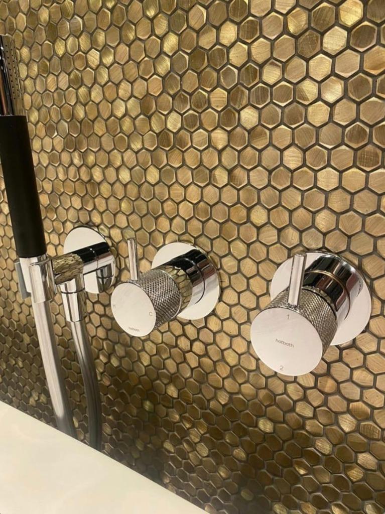 Mosaic Hexagon Colonial Gravity gold 10mm voorraad, Nieuw, Ophalen of Verzenden, 10 m² of meer, 20 tot 40 cm